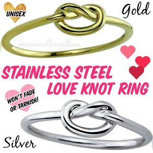 Stainless Steel Love Knot Ring - Gold or Silver